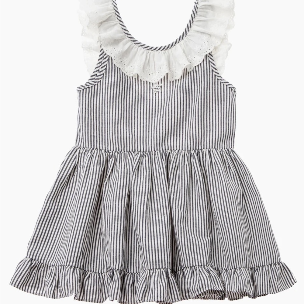 Tocoto Vintage linen striped dress